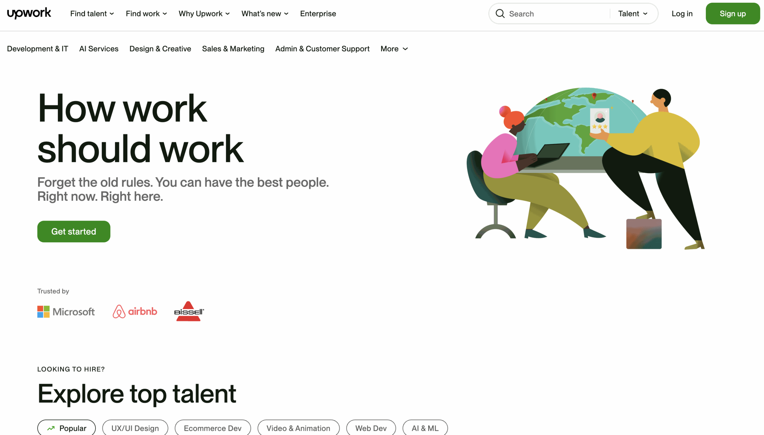 Upwork homepage