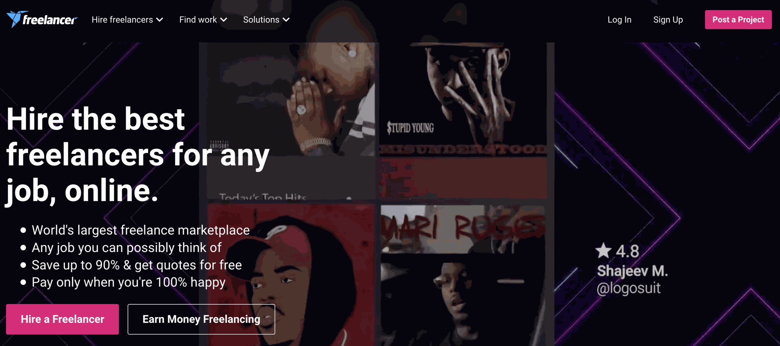 Freelancer.com homepage