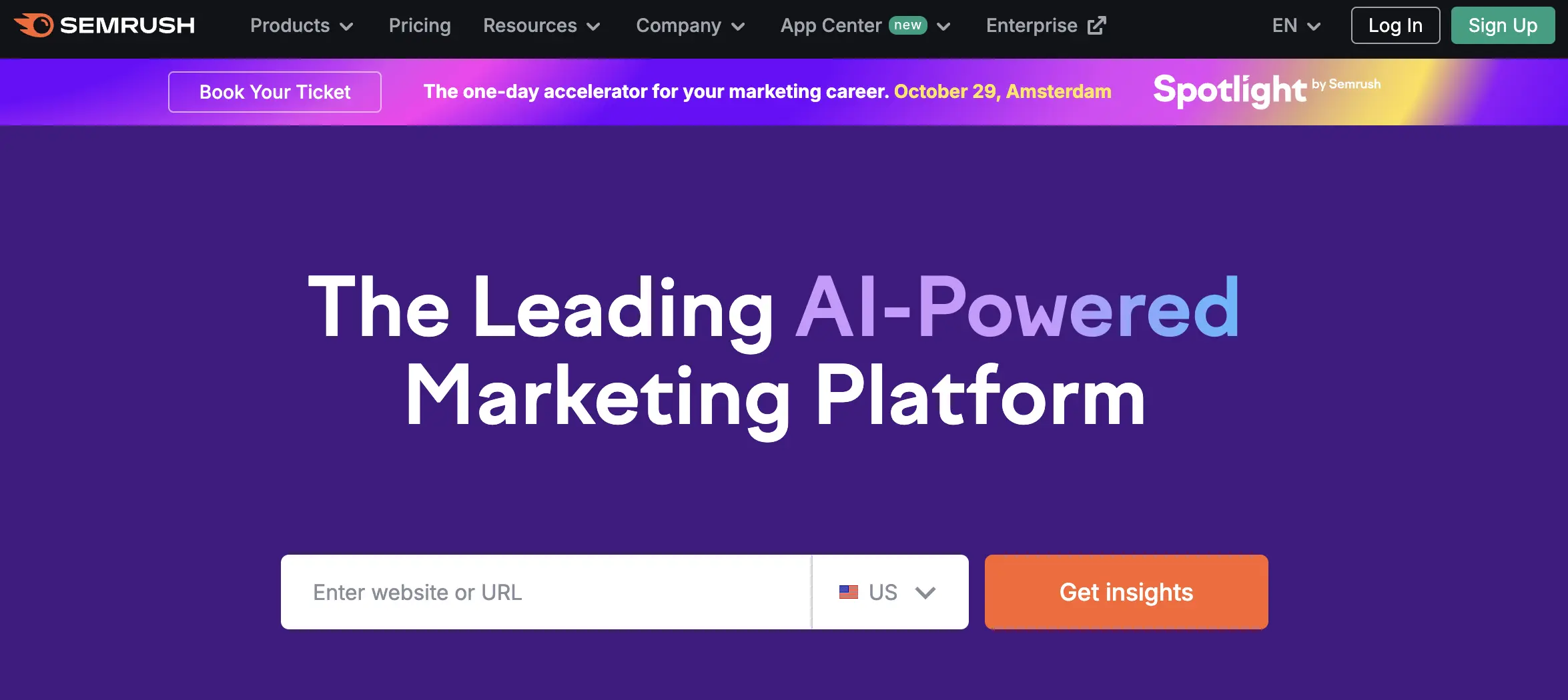 Semrush homepage screenshot