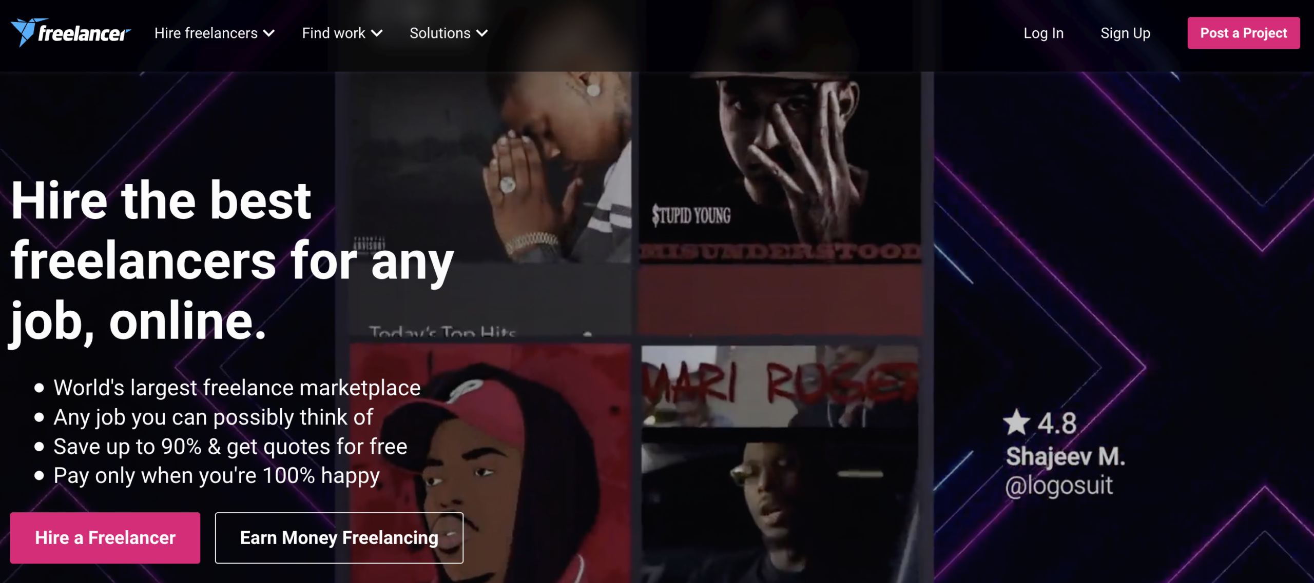 freelancer homepage