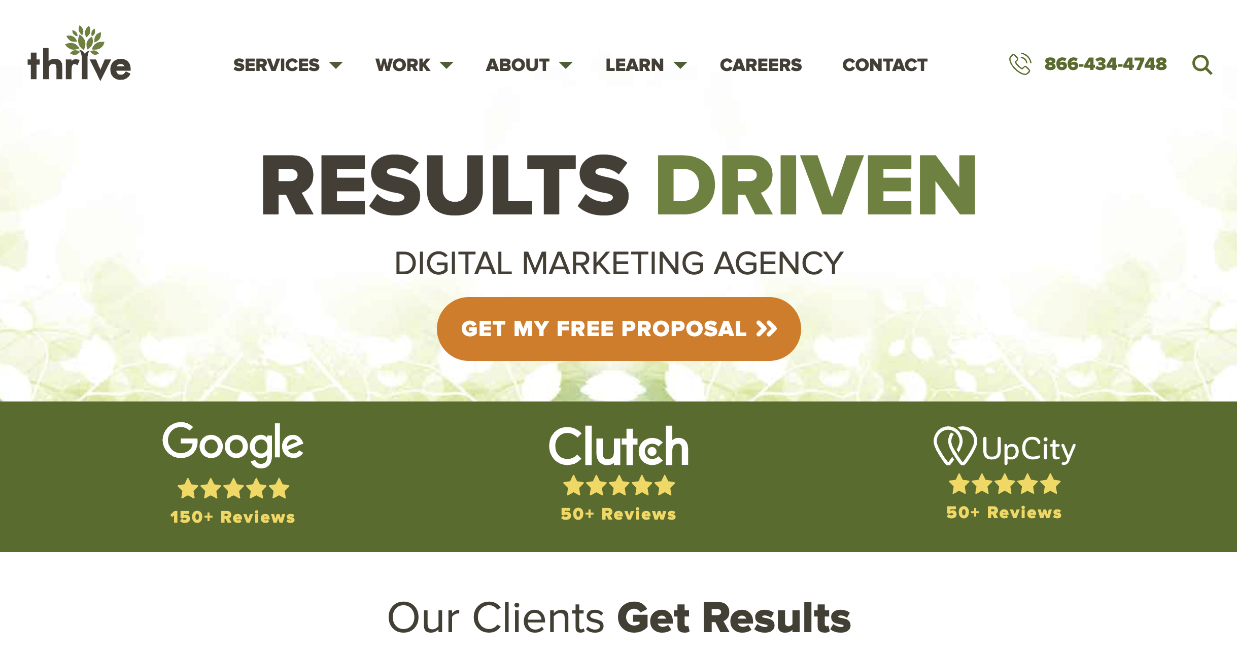 Thrive Marketing Agency Homepage