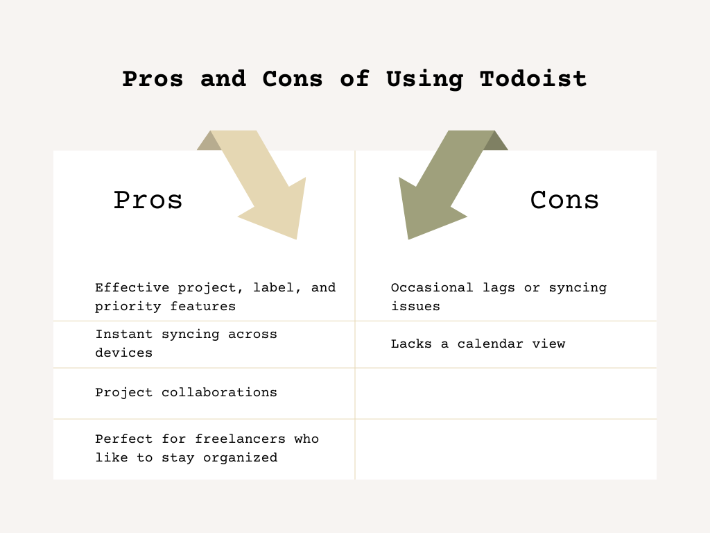 Pros and cons of using Todoist