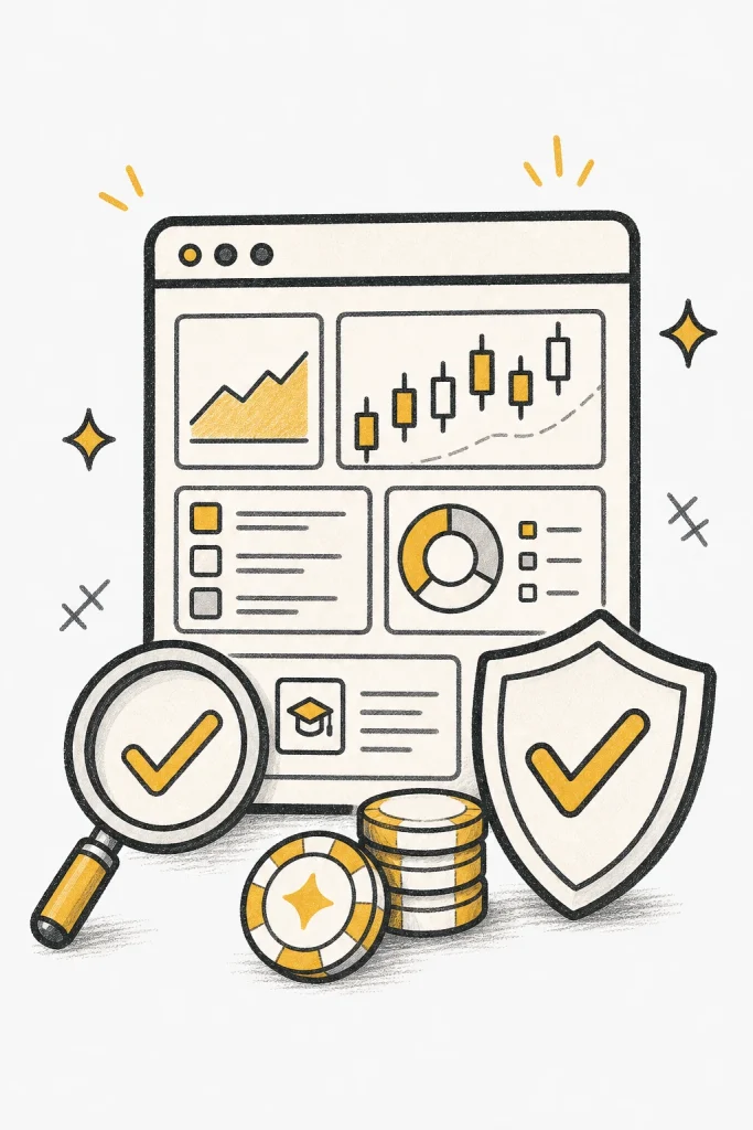 Portrait regulated trading content dashboard illustration
