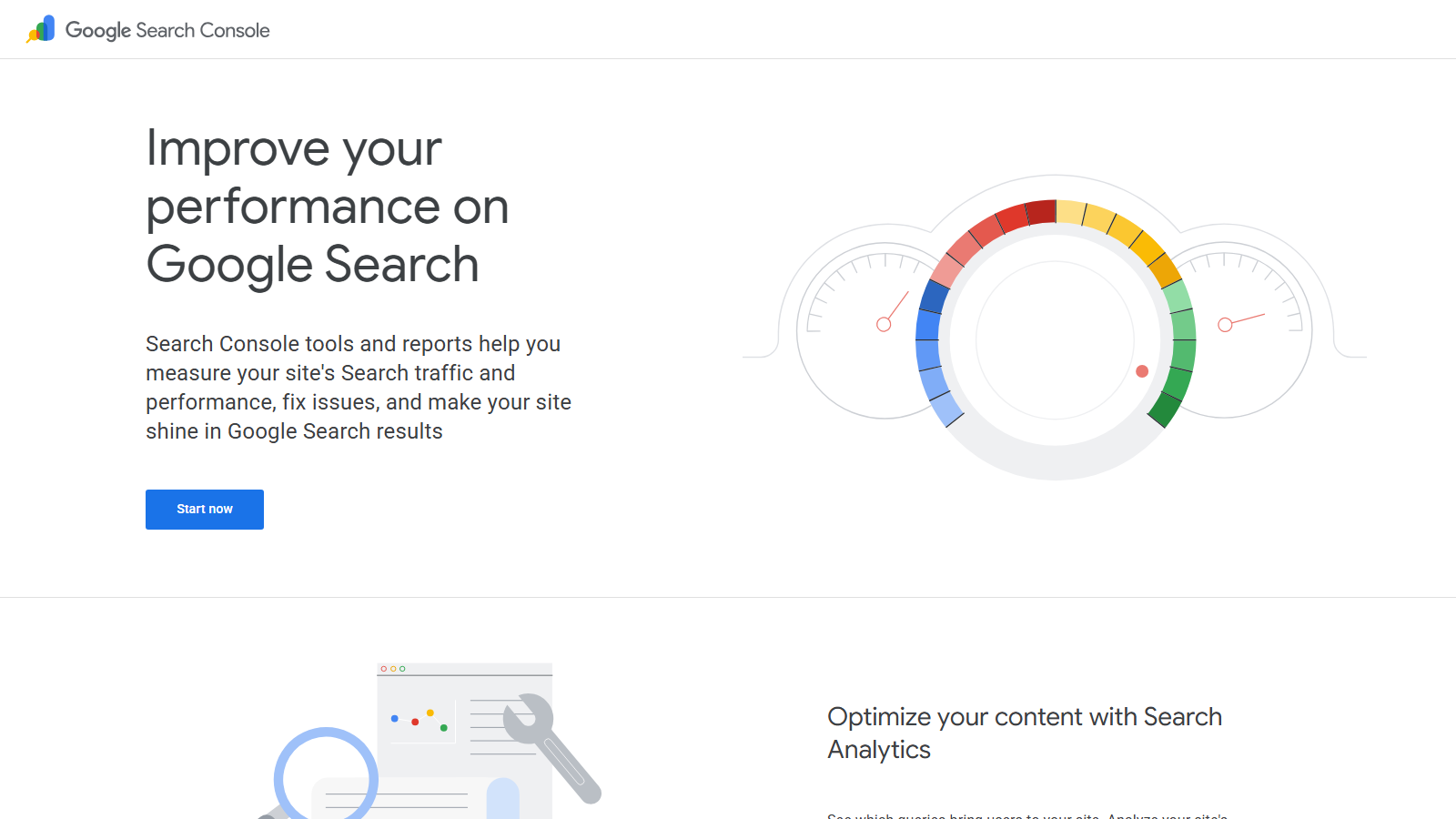 Google Search Console overview page