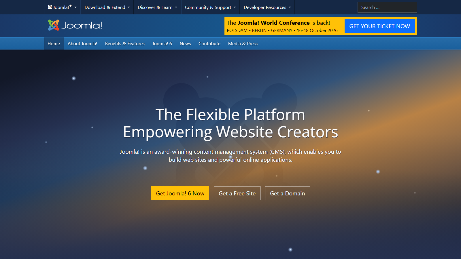 Joomla homepage