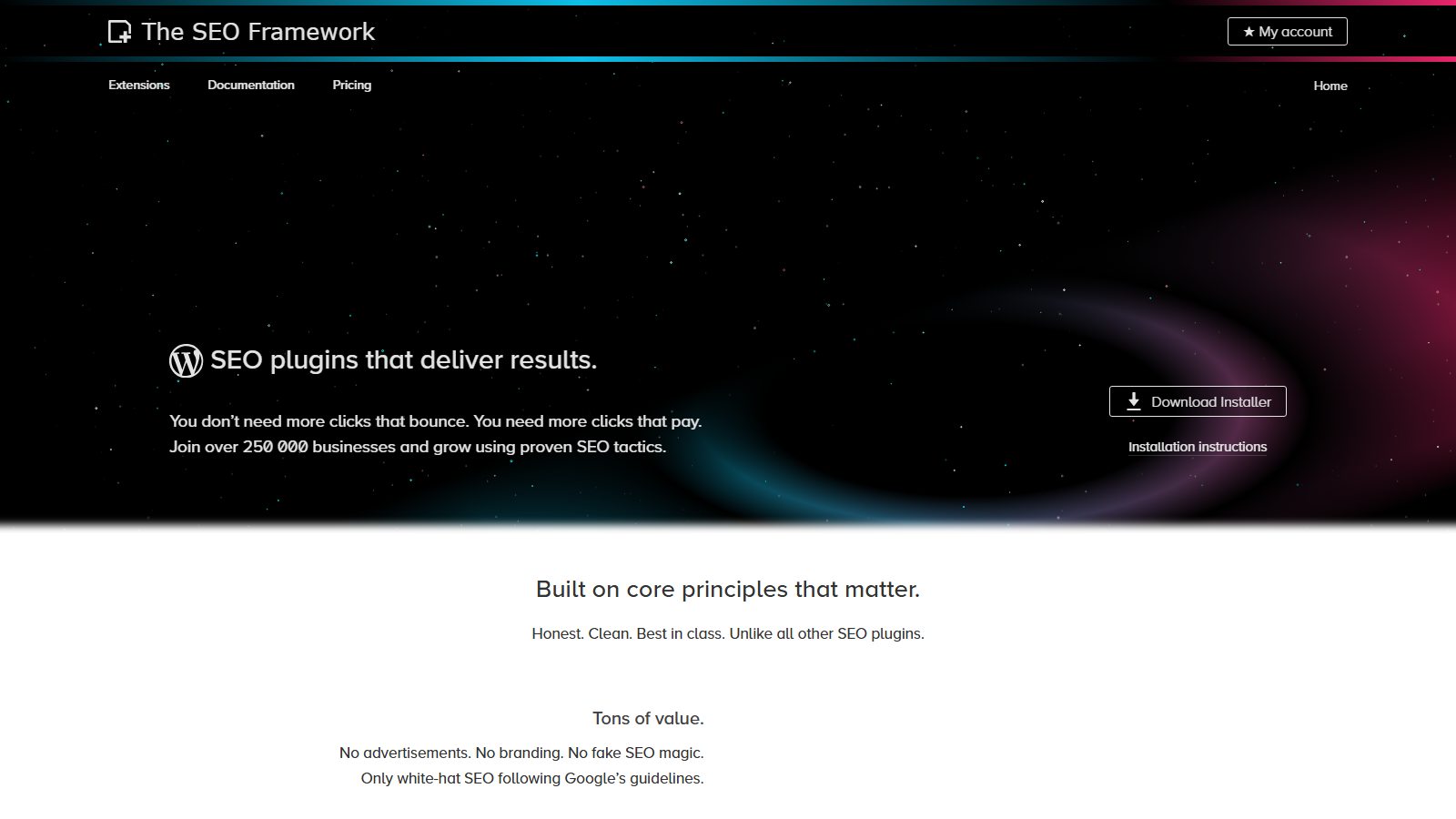 The SEO Framework homepage