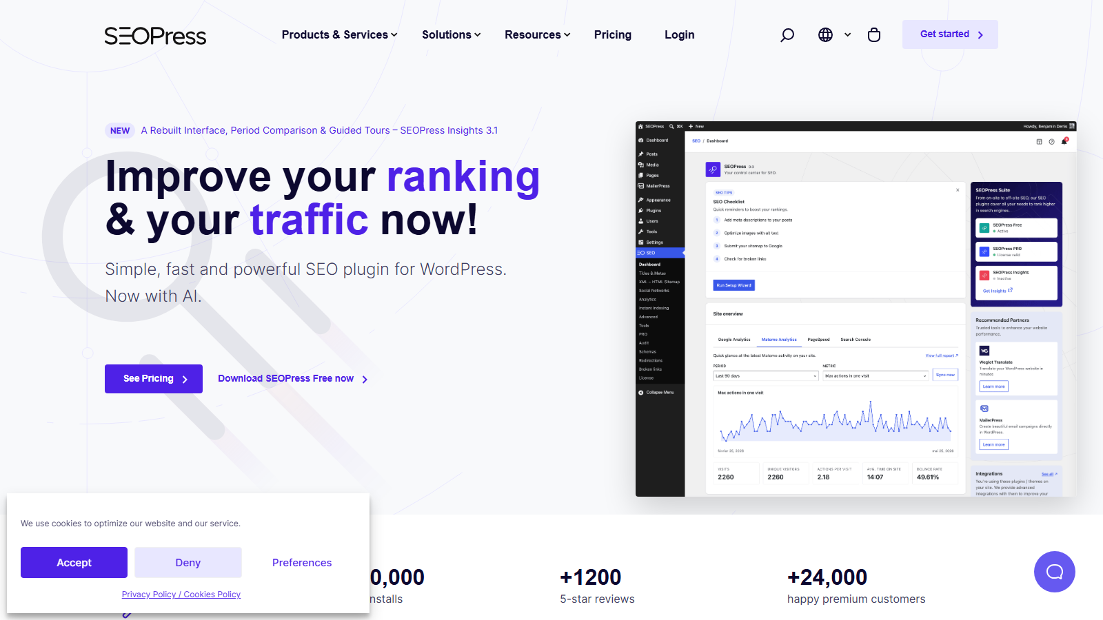SEOPress homepage