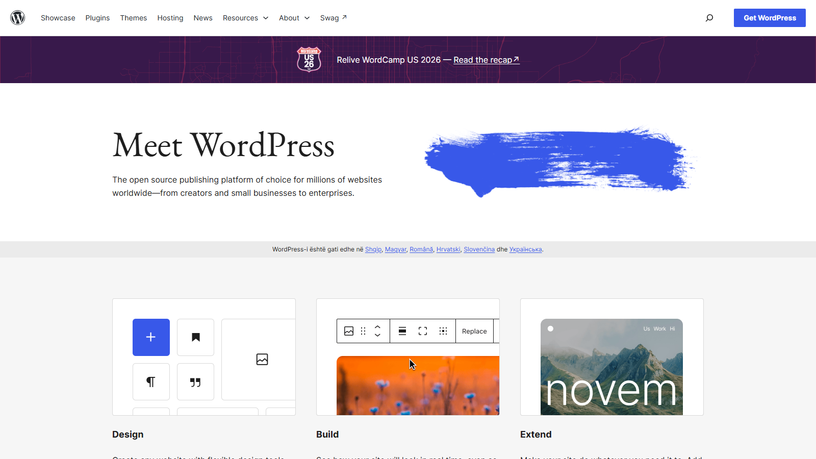 WordPress.org homepage